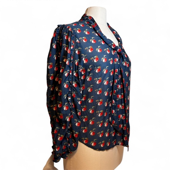 Maeve by Anthropologie | Apple Print Balloon Sleeve Blouse | 4 - Picture 2 of 12